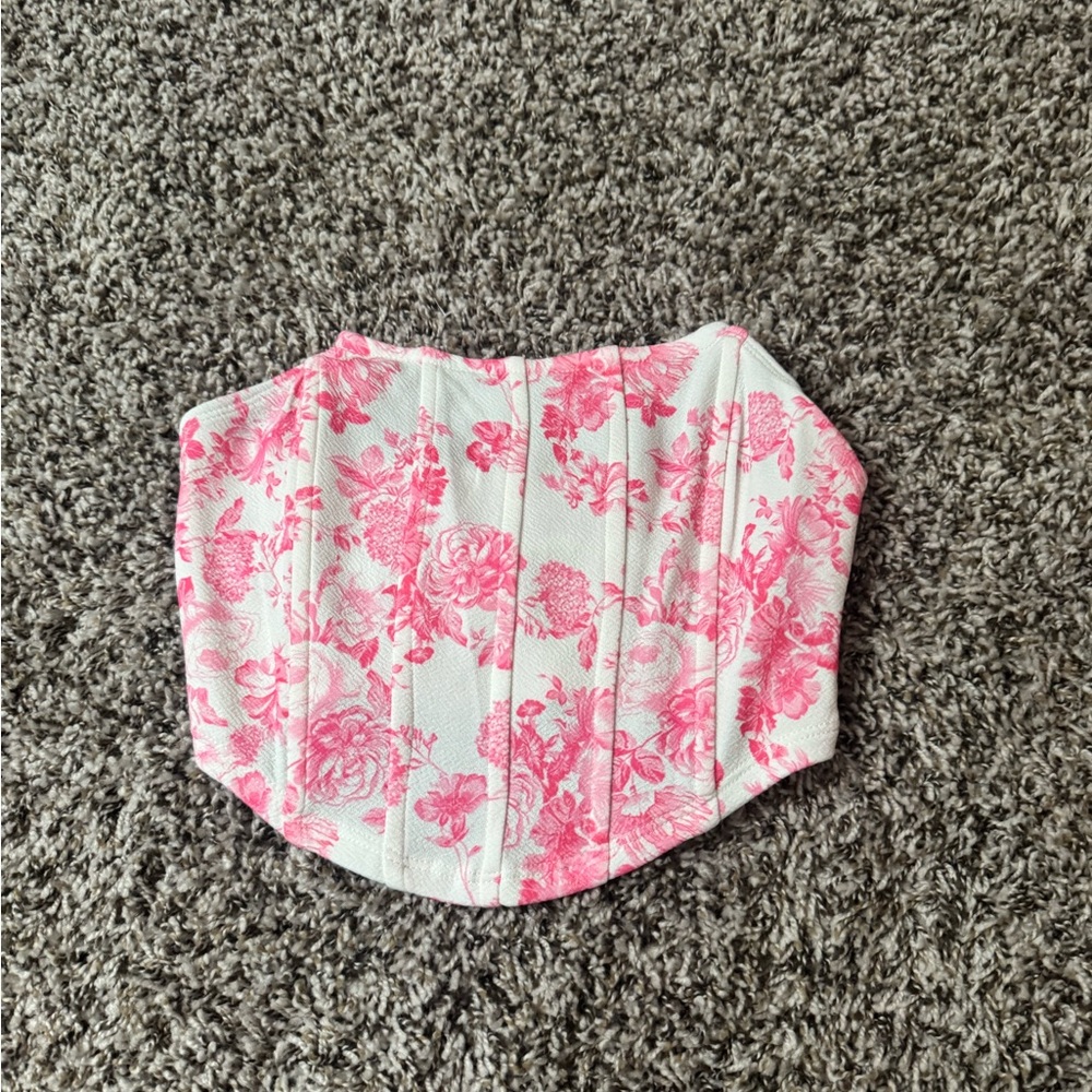 SHEIN Pink Floral Crop Top